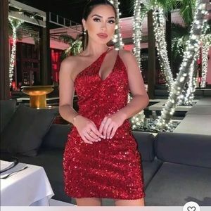 ZARA RED VELVET SEQUIN DRESS 0387/203 Blogger'…